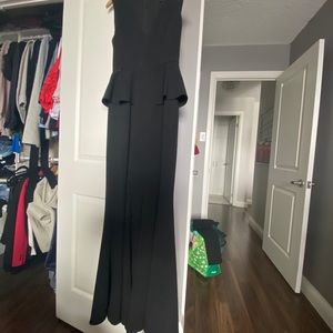 BCBG floor length peplum gown